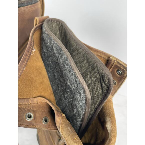 Lacrosse Boots Mens 8 Mountaineer High Wool liner Tan Leather Brown Rubber USA - Picture 4 of 8